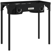 Outsunny Aragaz Exterior 150.000 BTU – 2 Arzatoare Propan, Presiune Mare(m-10)