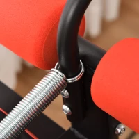 HOMCOM Panca Multifunzione per Addominali con Bande Elastiche, Pieghevole e Salvaspazio, 139x58x71-81cm(m-6)