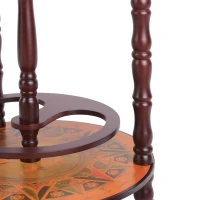 HOMCOM Globe Drink Cabinet Mini Bar Movable Double Deck Wine Bottle Stand Holder W/ 3 Wheels(m-8)