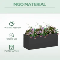 Outsunny Set 2 Jardiniere Exterior – MGO cu Drenaj & Design Stivuibil(m-7)