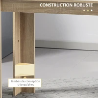 HOMCOM Ensemble Banc et Table à manger design moderne - grand plateau - assise confortable - en bois noir et naturel(m-6)