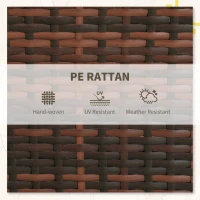 Outsunny 3 Pieces Rattan Bistro Set Balcony Furniture with Cushions, Storage Function - Mixed-Brown(m-6)