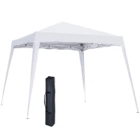 Outsunny 3 x 3m Pop Up Gazebo, Water Resistent, Foldable, w/Carrying Bag-White(m-1)