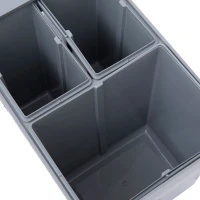 HOMCOM Cubo Basura Extraible Bajo Fregadero con 3 Contenedores de Reciclaje Clasificación de Residuos 48x34,2x41,8 cm Gris(m-8)