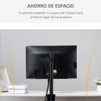 Vinsetto Soporte Monitor de PC para Pantalla LCD LED de 13"-32" VESA 75/100 mm con Brazo de Resorte de Gas Giratorio 360° Altura Ajustable 2 Opciones de Montaje 47x11,5x52 cm Negro(m-8)