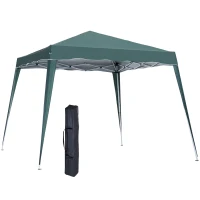Outsunny Slant Leg Pop Up Gazebo with Carry Bag, Height Adjustable Party Tent Instant Event Shelter for Garden, Patio, ( 3 M × 3 M Base / 2.5 M × 2.5 M Top, Green)(m-1)