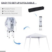 Outsunny 3 x 3m Pop Up Gazebo, Water Resistent, Foldable, w/Carrying Bag-White(m-4)
