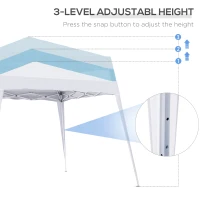 Outsunny 3 x 3m Pop Up Gazebo, Water Resistent, Foldable, w/Carrying Bag-White(m-6)