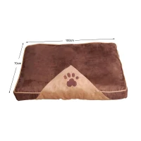 PawHut Cama para Mascotas Colchón de Espuma de Perro Gato con Funda Extraíble y Lavable con Cremallera Parte Inferior Antideslizante 100x70 cm Marrón(m-3)