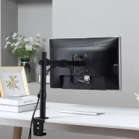 Vinsetto Soporte Monitor de PC para Pantalla LCD LED de 13"-32" VESA 75/100 mm con Brazo de Resorte de Gas Giratorio 360° Altura Ajustable 2 Opciones de Montaje 47x11,5x52 cm Negro(m-2)