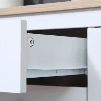 HOMCOM Aparador de Cocina Moderno con Cajones y Botellero Mueble Auxiliar para Comedor Salón 110x35x75 cm Blanco(m-9)