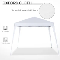 Outsunny 3 x 3m Pop Up Gazebo, Water Resistent, Foldable, w/Carrying Bag-White(m-5)