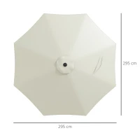 Outsunny Toldo de Substituição para Chapéu de Sol de 3 m com Ventilação Superior para Exterior Jardim Pátio Piscina Creme(m-3)