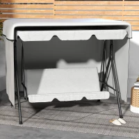 Outsunny Tuinmeubelhoes Beschermhoes voor buitenmeubilair, 215 cm x 155 cm x 150 cm, Grijs(m-7)