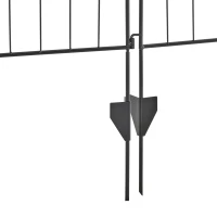 Outsunny Tuinhek Gaashek Hek, Vintage-Design, weerbestendig, 365 cm x 0.8 cm x 112 cm, Zwart(m-8)