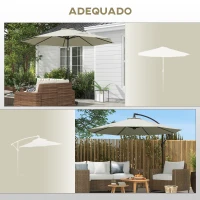 Outsunny Toldo de Substituição para Chapéu de Sol de 3 m com Ventilação Superior para Exterior Jardim Pátio Piscina Creme(m-4)