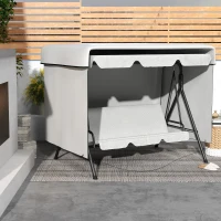 Outsunny Tuinmeubelhoes Beschermhoes voor buitenmeubilair, 215 cm x 155 cm x 150 cm, Grijs(m-6)