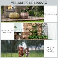 Outsunny Tuinhek Gaashek Hek, Vintage-Design, weerbestendig, 352 cm x 0.8 cm x 112 cm, Zwart(m-6)
