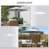 Outsunny Toldo de Substituição para Chapéu de Sol de 3 m com Ventilação Superior para Exterior Jardim Pátio Piscina Branco(m-4)