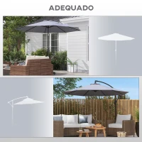 Outsunny Toldo de Substituição para Chapéu de Sol de 3 m com Ventilação Superior para Exterior Jardim Pátio Piscina Cinza(m-4)