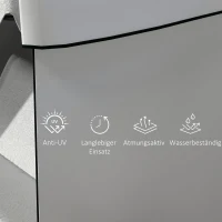 Outsunny Tuinmeubelhoes Beschermhoes voor buitenmeubilair, 215 cm x 155 cm x 150 cm, Grijs(m-4)