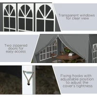 Outsunny 3 x 3 Meters Pop Up Water Resistant Gazebo Wedding Camping Party Tent Canopy Marquee with Carry Bag and 2 Windows, Grey(m-8)