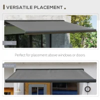 Outsunny Cassette Electric Manual Awning Door Window Retractable Canopy w/ R/C(m-8)