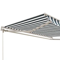 Outsunny Retractable Awning, 2.5x2 m-Dark Green/White(m-9)