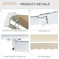 Outsunny 3.5M x 2.5M Manual Awning Canopy Retractable Sun Shade Shelter for Garden Patio(m-7)