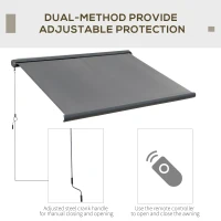 Outsunny Cassette Electric Manual Awning Door Window Retractable Canopy w/ R/C(m-5)