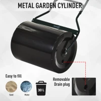 Outsunny Heavy Duty Push/Tow Lawn Roller Filled w/ Water or Sand(m-5)