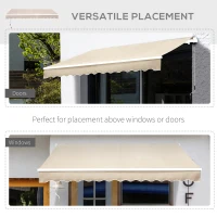 Outsunny 3.5M x 2.5M Manual Awning Canopy Retractable Sun Shade Shelter for Garden Patio(m-5)