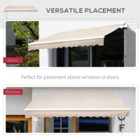 Outsunny Manual Retractable Awning, 3x2.5 m-Ivory White(m-6)