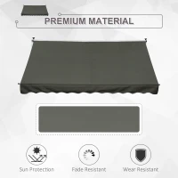 Outsunny 3x1.5m  Adjustable Outdoor Aluminium Frame Awning Grey(m-4)