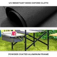 Folding Aluminium Camping Chair, with Cooler Bag Table - Grey(m-7)