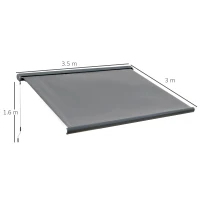 Outsunny Cassette Electric Manual Awning Door Window Retractable Canopy w/ R/C(m-4)