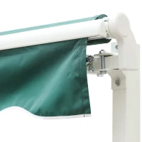 Outsunny Manual Retractable Awning, 3.5x2.5 m-Green(m-7)