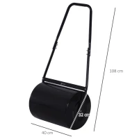 Outsunny Heavy Duty Push/Tow Lawn Roller Filled w/ Water or Sand(m-3)
