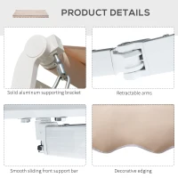 Outsunny 4x2.5m Manual Awning Window Door Sun Weather Shade w/ Handle Beige(m-5)
