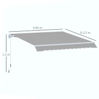 Outsunny Garden Patio Manual Awning Canopy Sun Shade Shelter Retractable 4 Size 5 Colour(m-3)