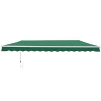 Outsunny Manual Retractable Awning, size (4m x3m)-Green(m-11)