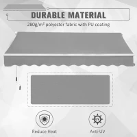 Outsunny Awning Canopy Manual Retractable Porch Sun Shade Shelter 3 x 2m Light Grey(m-4)