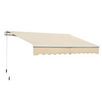 Outsunny 3.5M x 2.5M Manual Awning Canopy Retractable Sun Shade Shelter for Garden Patio(m-11)