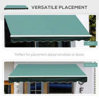 Outsunny 3x2.5 m Sun Shade Canopy Garden Patio Manual Retractable Awning Canopy-Dark Green(m-5)