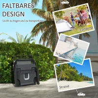 Outsunny Tuinstoel Ligstoel, opvouwbaar, weerbestendig, 194 cm x 72 cm x 89 cm, Zwart + Donkergrijs(m-5)