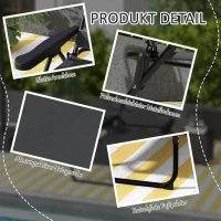 Outsunny Tuinstoel Ligstoel, opvouwbaar, weerbestendig, 194 cm x 72 cm x 89 cm, Zwart + Donkergrijs(m-7)