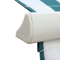 Outsunny Manual Retractable Awning, size (4m x3m)-Green/White Stripes(m-9)