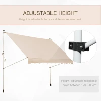 Outsunny 3x1.5m  Adjustable Outdoor Aluminium Frame Awning Beige(m-7)