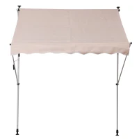 Outsunny 2x1.5m  Adjustable Outdoor Aluminium Frame Awning Beige(m-11)