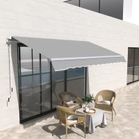 Outsunny Garden Patio Manual Awning Canopy Sun Shade Shelter Retractable 4 Size 5 Colour(m-10)